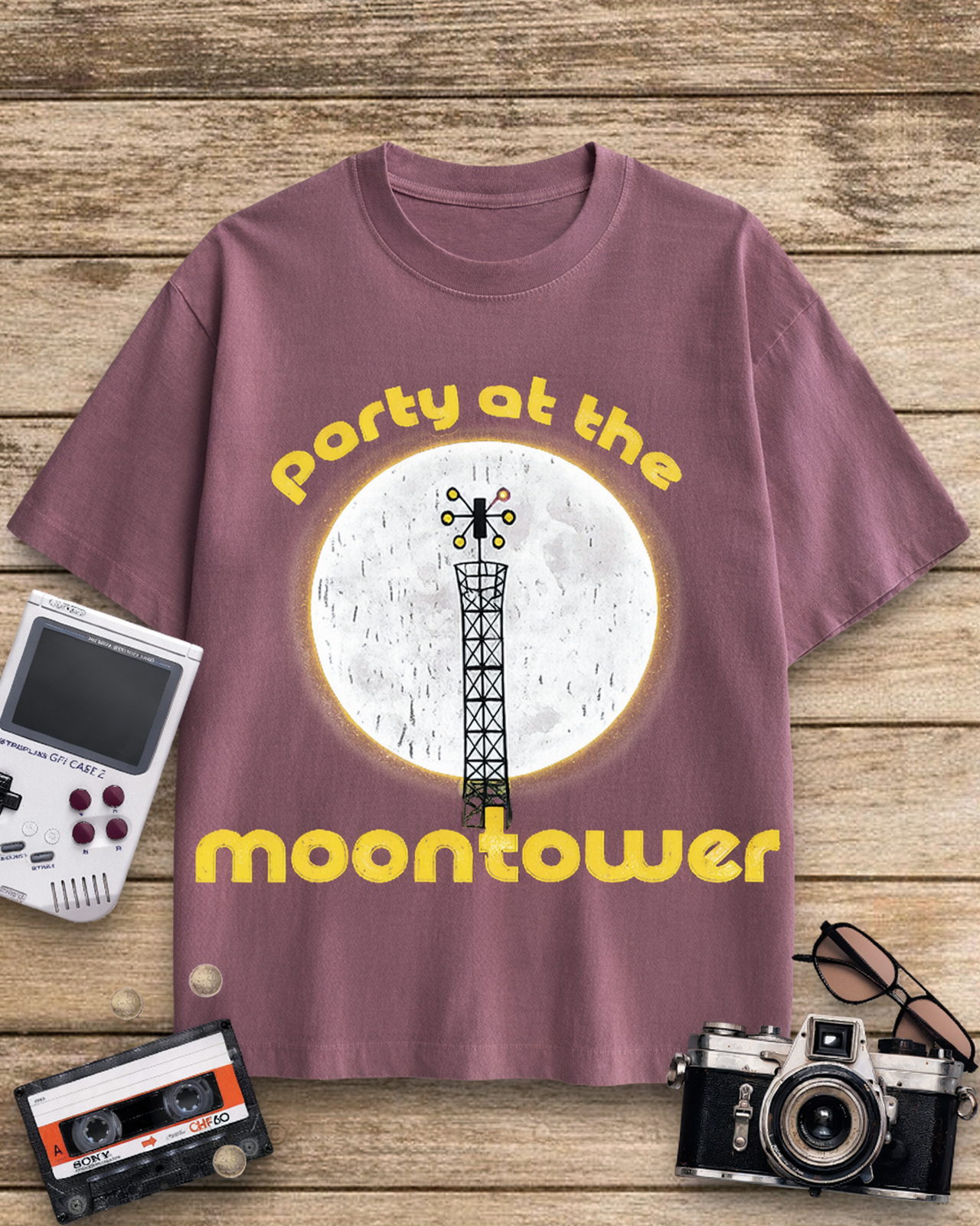 Party at the Moontower 1970s Cotton T-Shirt image 5
