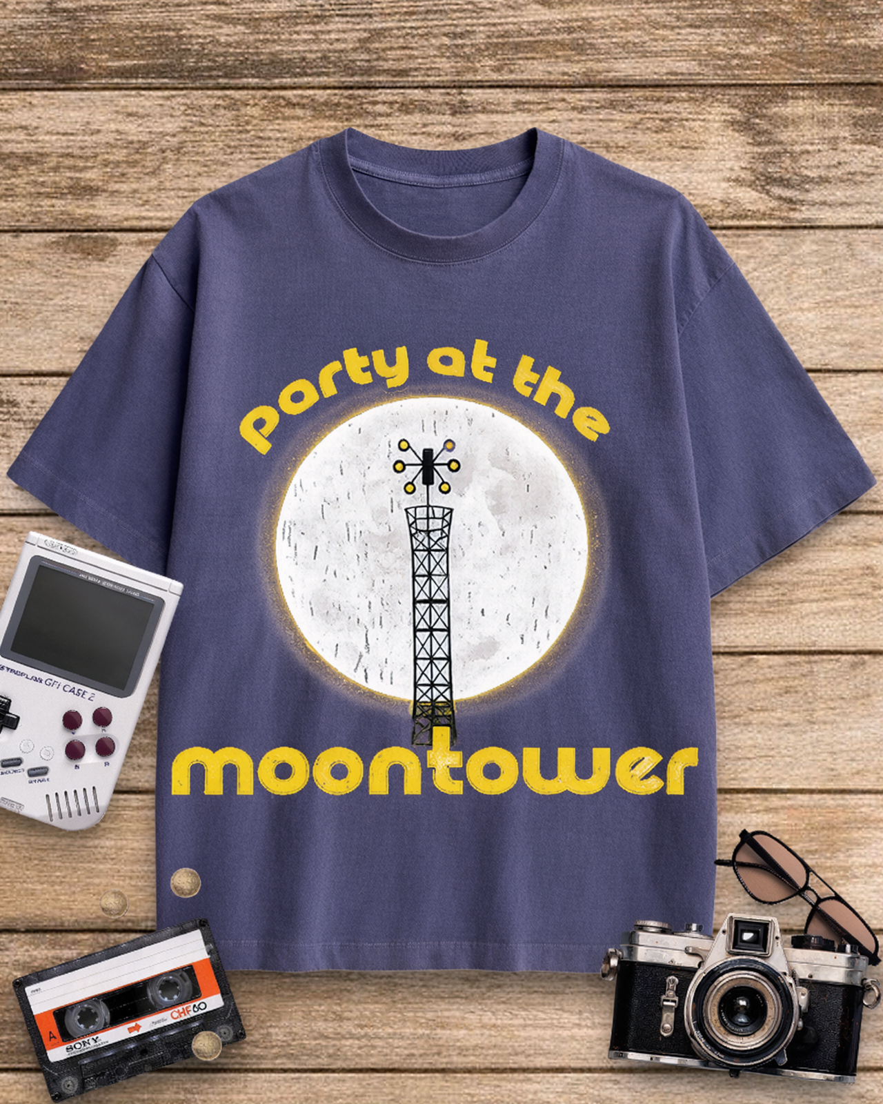 Party at the Moontower 1970s Cotton T-Shirt image 6