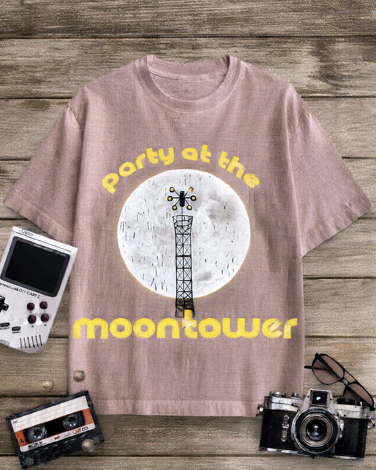 Party at the Moontower 1970s Cotton T-Shirt image 7