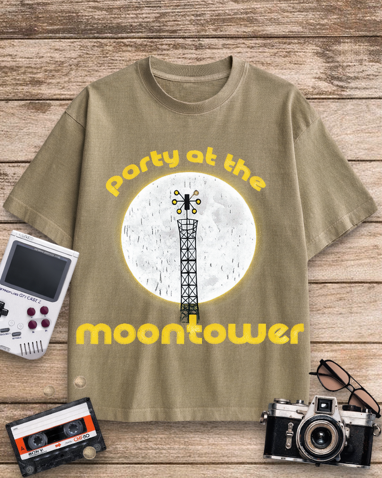 Party at the Moontower 1970s Cotton T-Shirt image 8