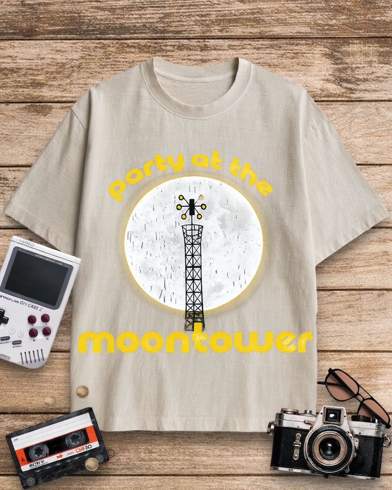 Party at the Moontower 1970s Cotton T-Shirt image 9