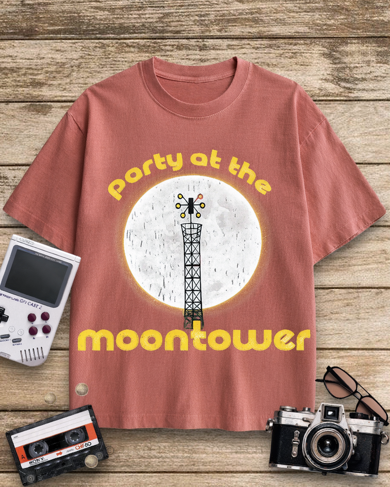 Party at the Moontower 1970s Cotton T-Shirt image 11