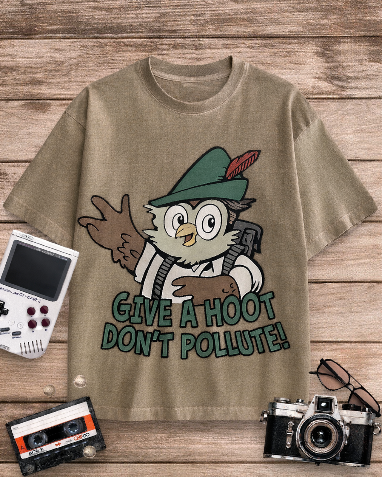 Woodsy Owl Give a Hoot Don't Pollute 1970s Cotton T-Shirt image 1