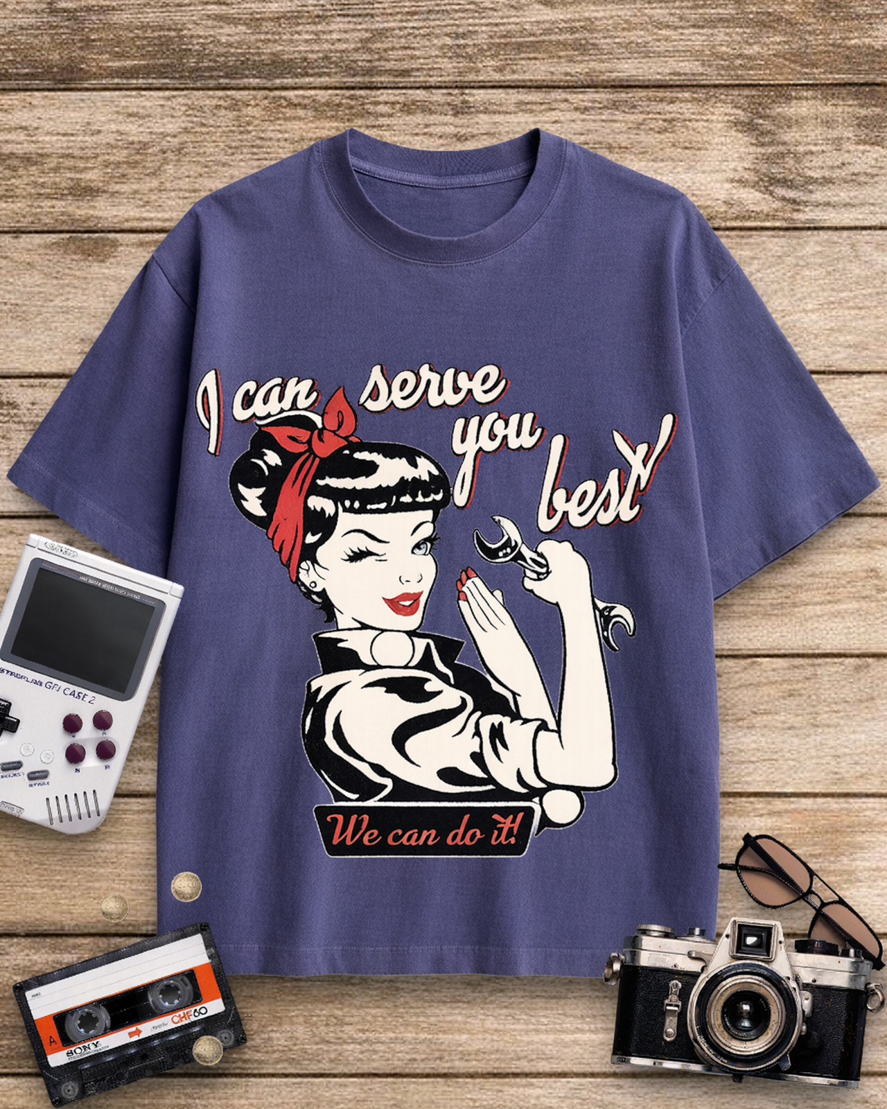 I Can Serve You Best 1940s Cotton T-Shirt image 5
