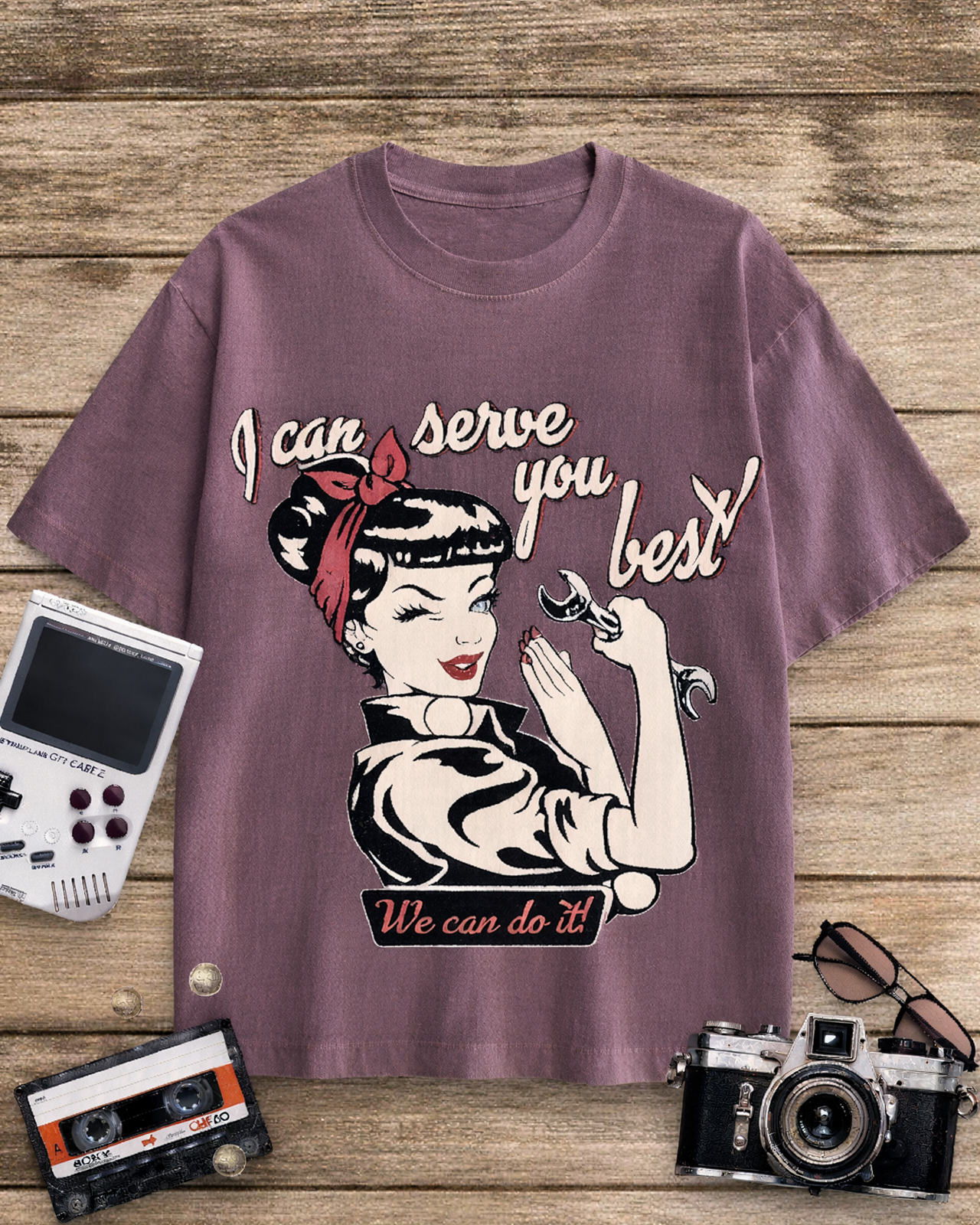 I Can Serve You Best 1940s Cotton T-Shirt image 7