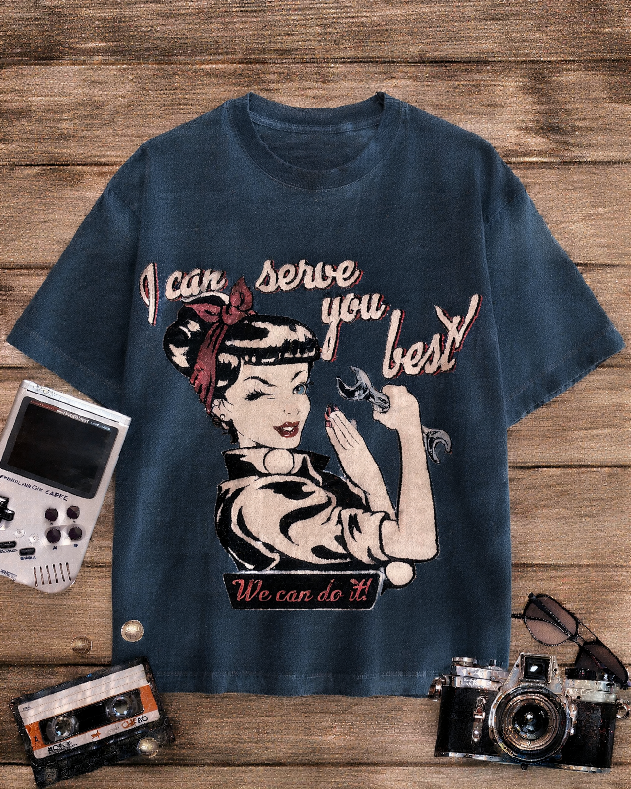 I Can Serve You Best 1940s Cotton T-Shirt image 8