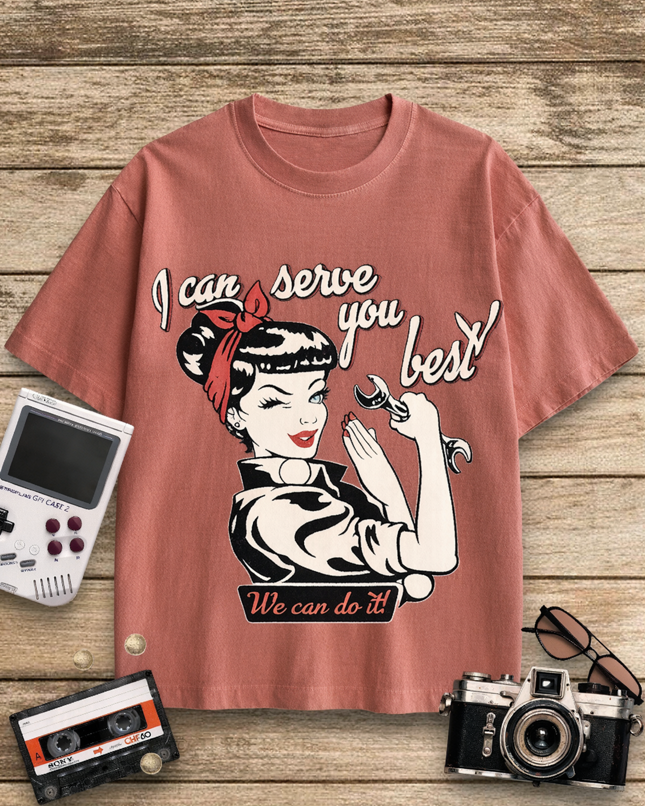 I Can Serve You Best 1940s Cotton T-Shirt image 9