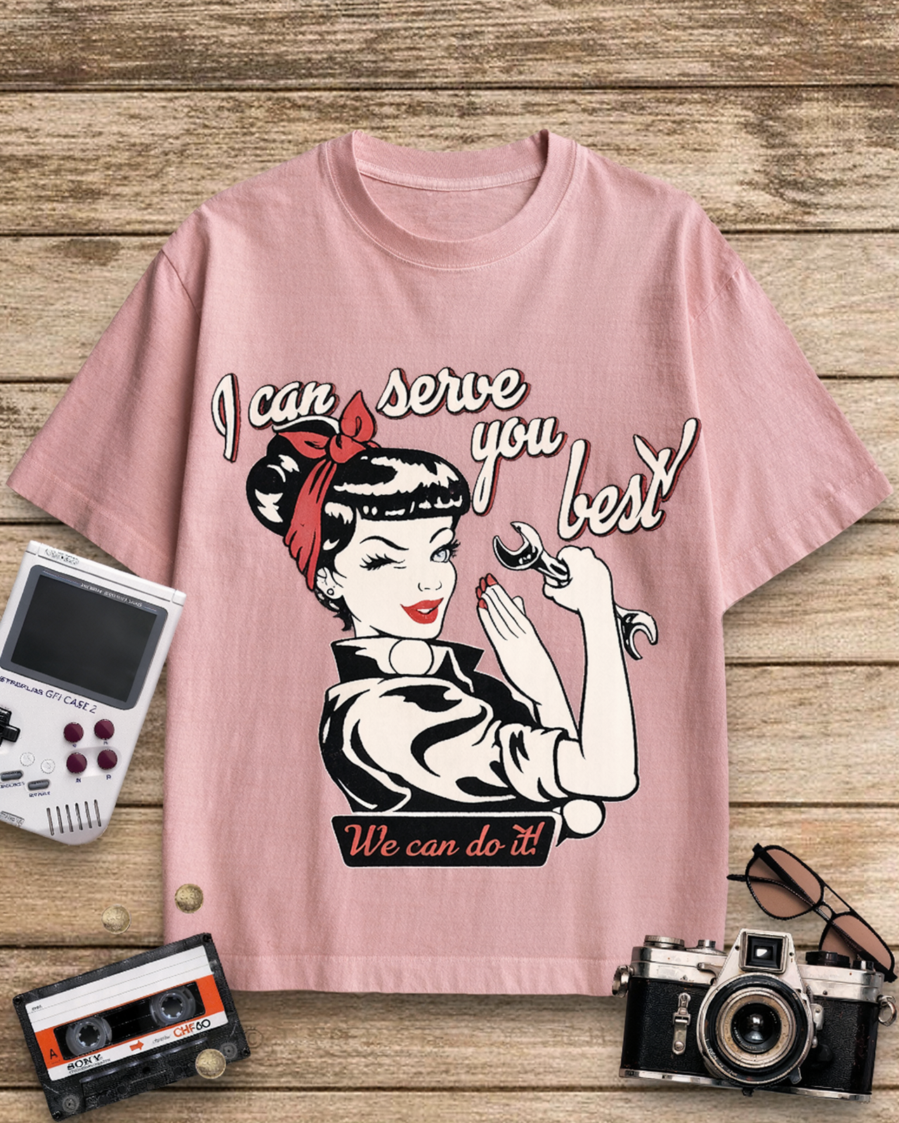 I Can Serve You Best 1940s Cotton T-Shirt image 11