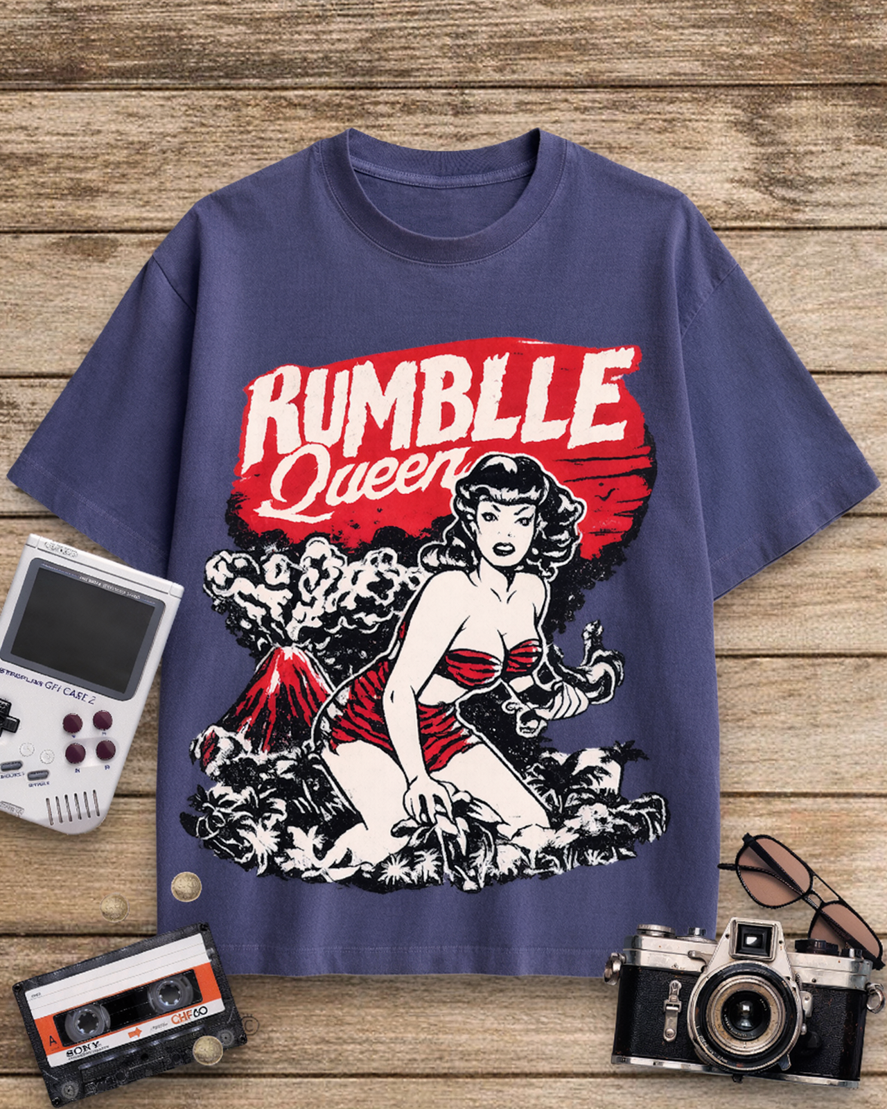 Rumble Queen 1950s Cotton T-Shirt image 2