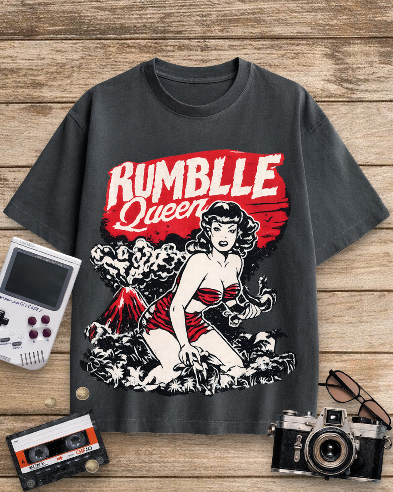 Rumble Queen 1950s Cotton T-Shirt image 4