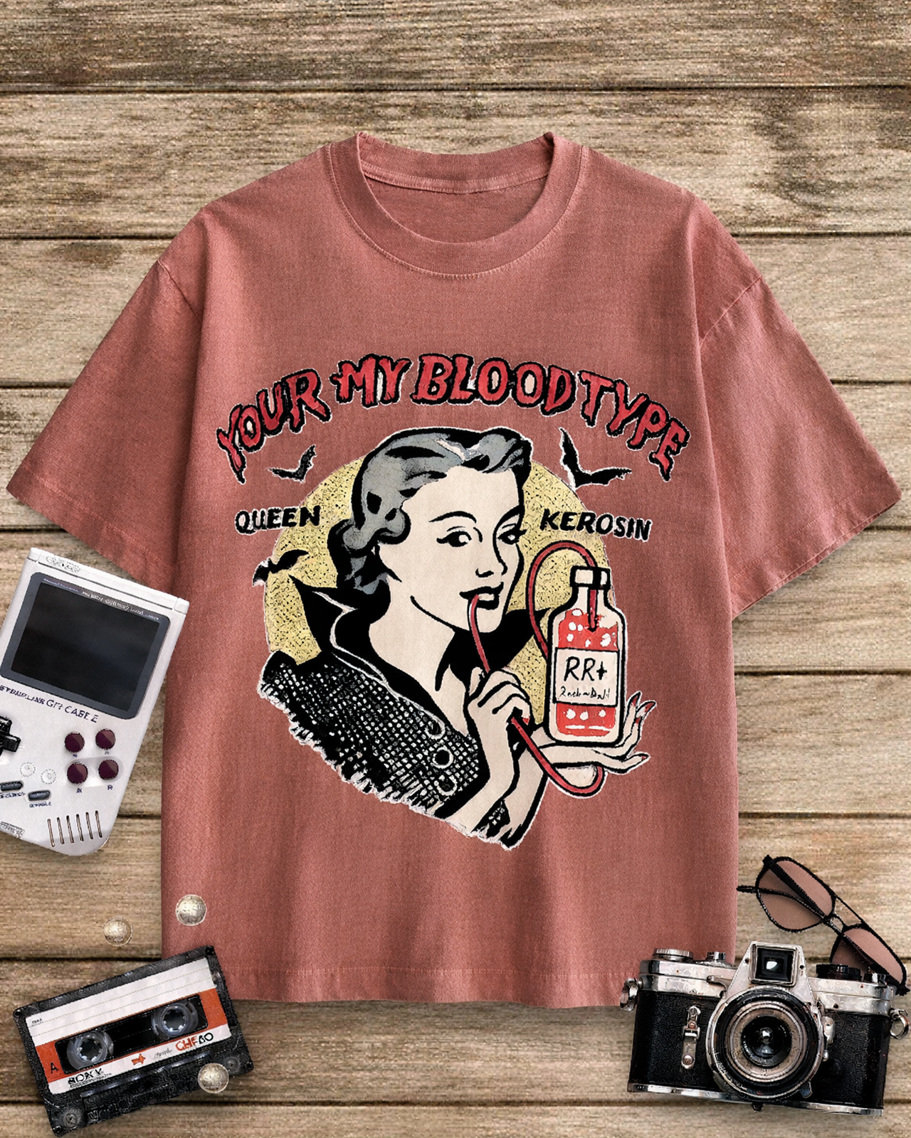 You're My Blood Type 1950s Cotton T-Shirt image 3