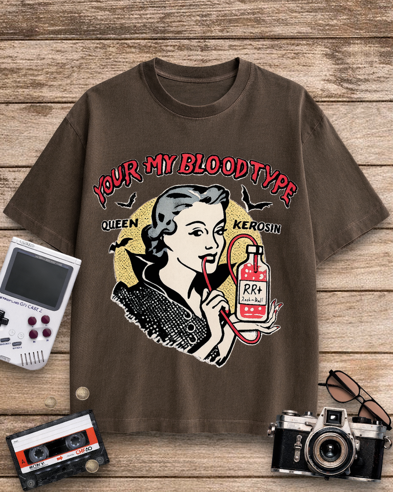 You're My Blood Type 1950s Cotton T-Shirt image 4