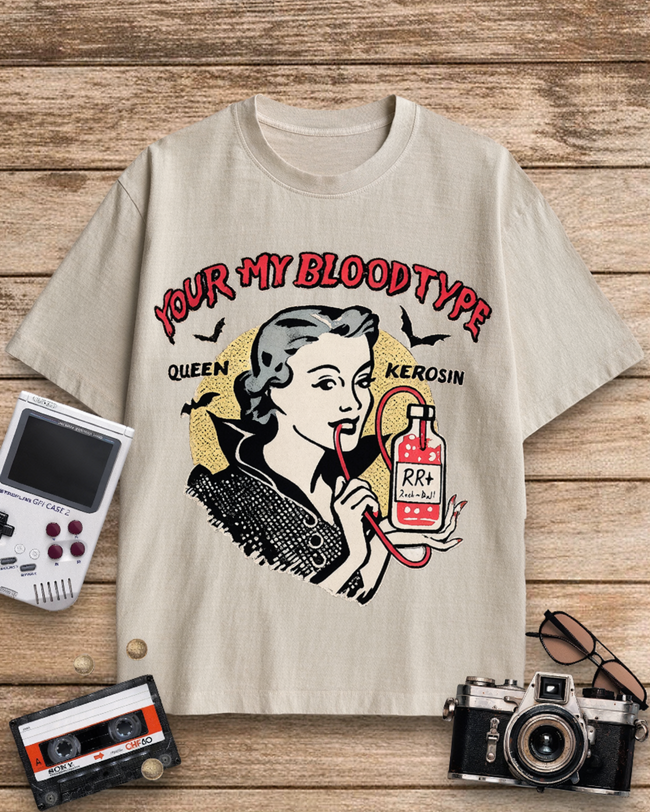 You're My Blood Type 1950s Cotton T-Shirt image 8