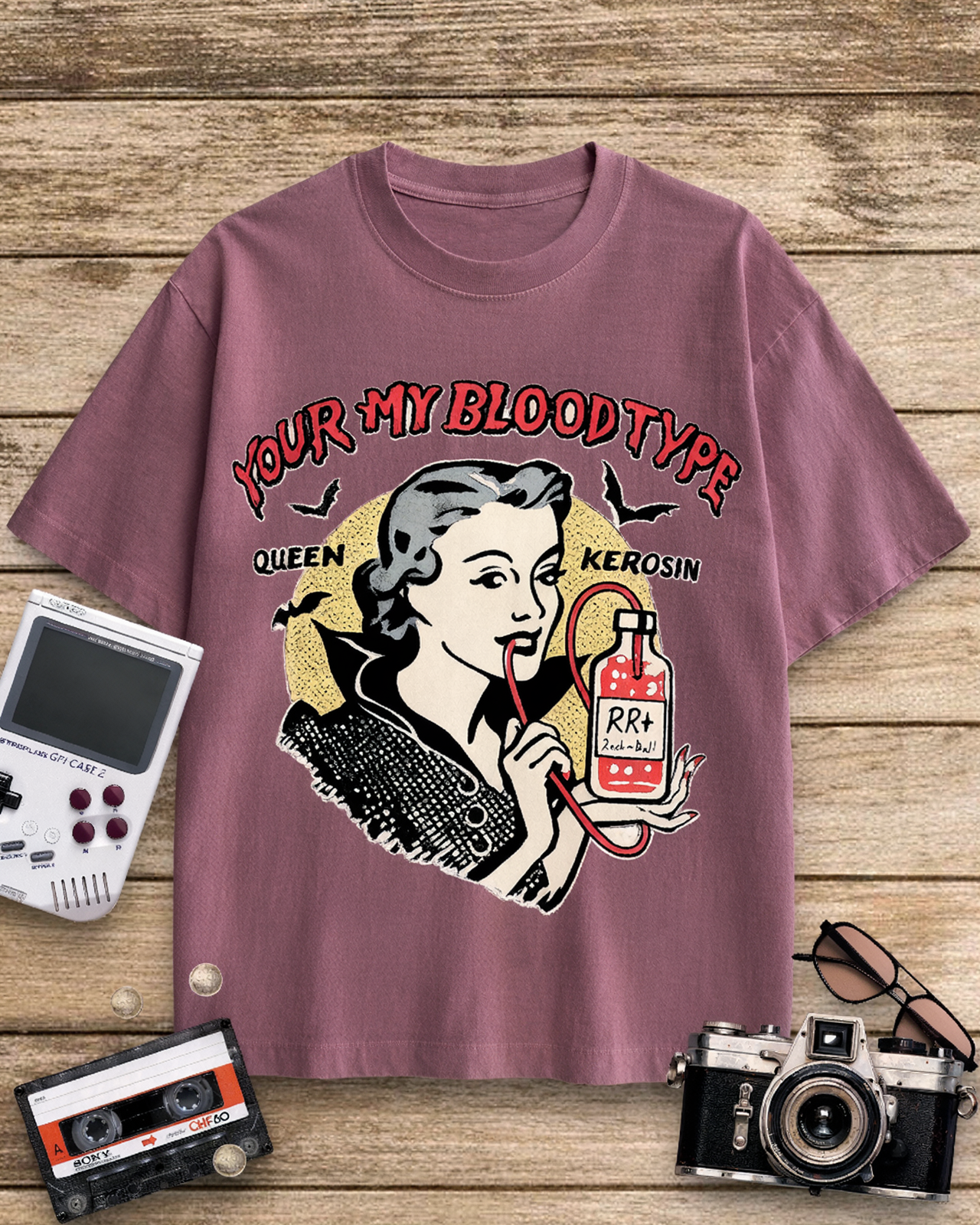 You're My Blood Type 1950s Cotton T-Shirt image 9