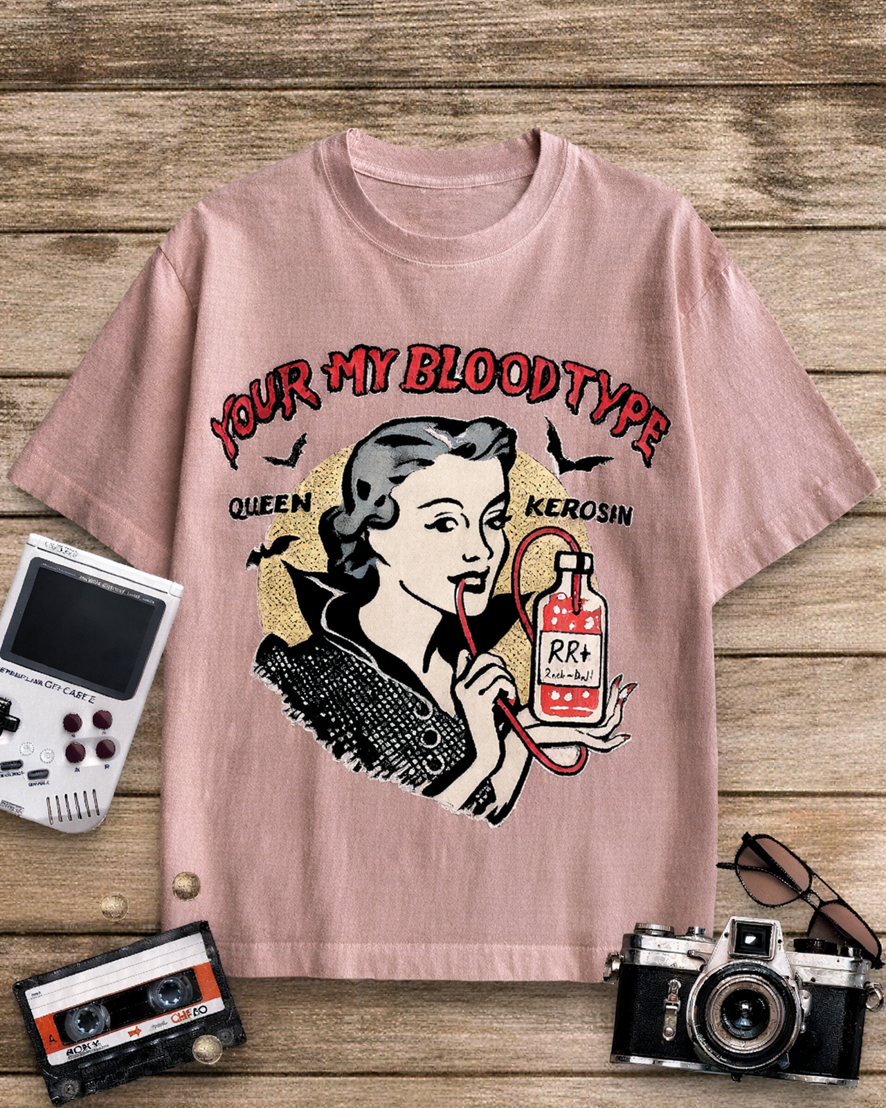 You're My Blood Type 1950s Cotton T-Shirt image 10