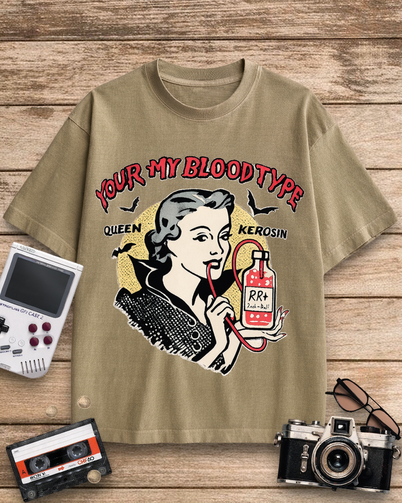 You're My Blood Type 1950s Cotton T-Shirt image 12