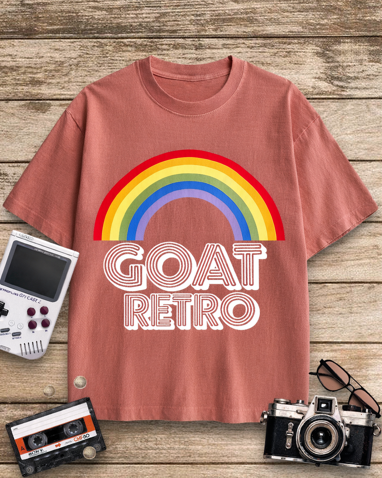 GOAT Retro 1970s Cotton T-Shirt image 1