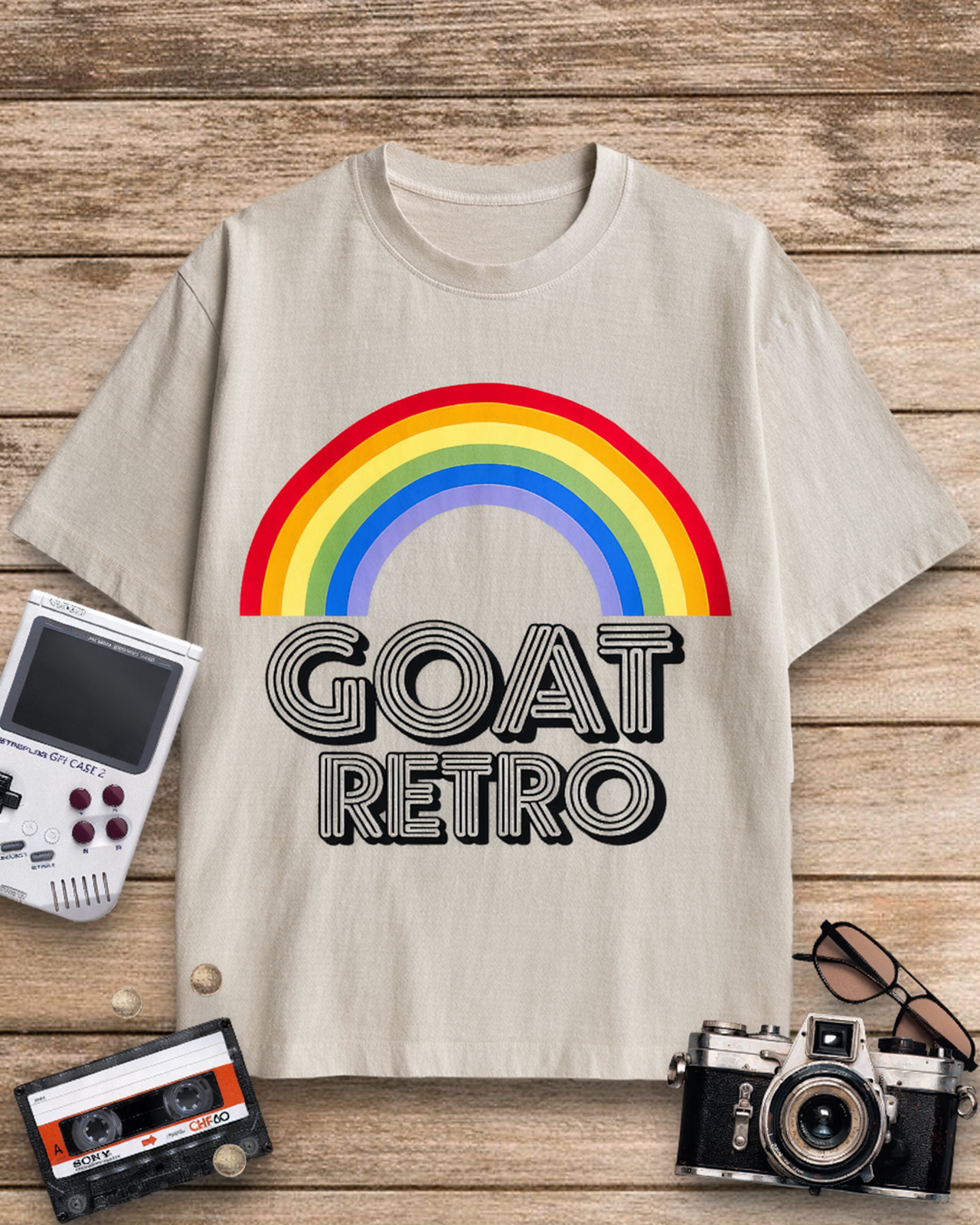 GOAT Retro 1970s Cotton T-Shirt image 4