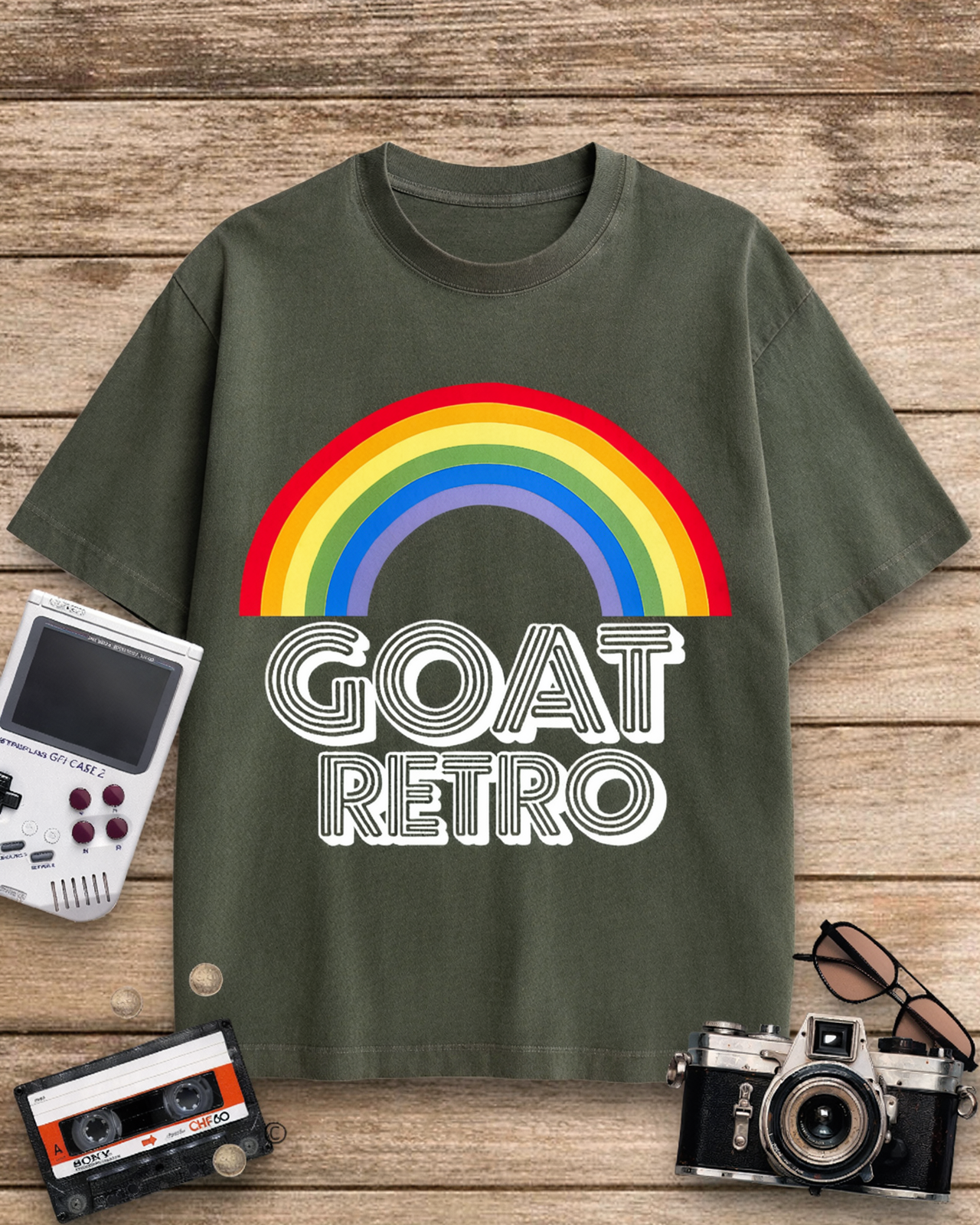 GOAT Retro 1970s Cotton T-Shirt image 7