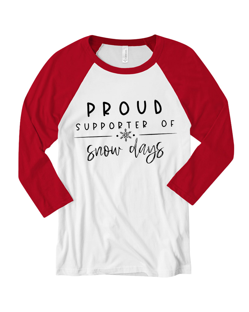 Retro Snow Day Graphic Children’s book Long Sleeve Raglan T-Shirt image 6