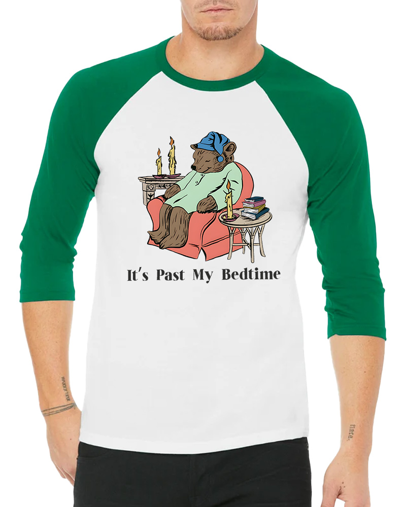 It's Past My Bedtime Long Sleeve Raglan T-Shirt image 6