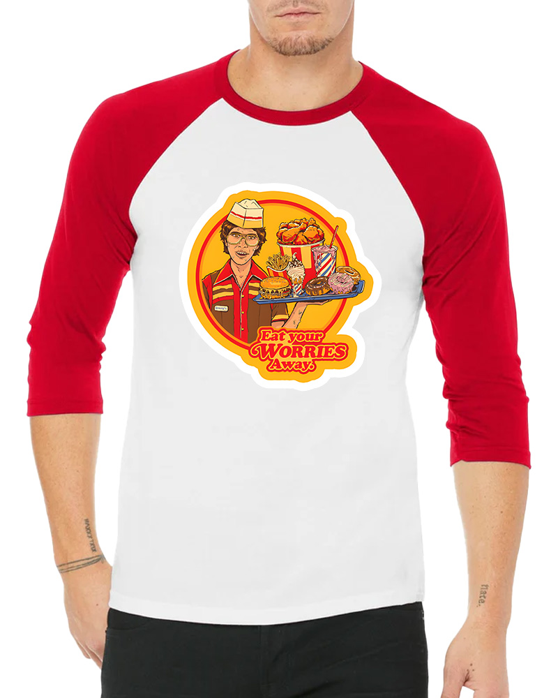 Eat Your Worries Magnet Long Sleeve Raglan T-Shirt image 6