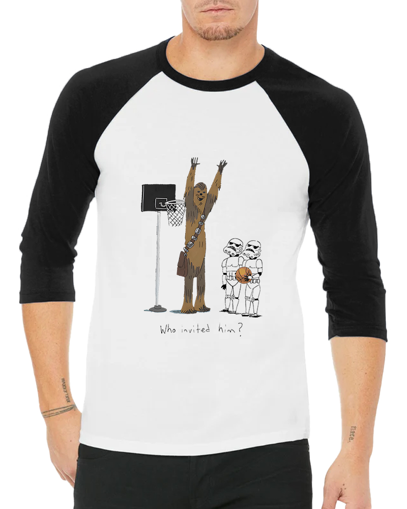 Who Invited Him 1970s Long Sleeve Raglan T-Shirt image 6