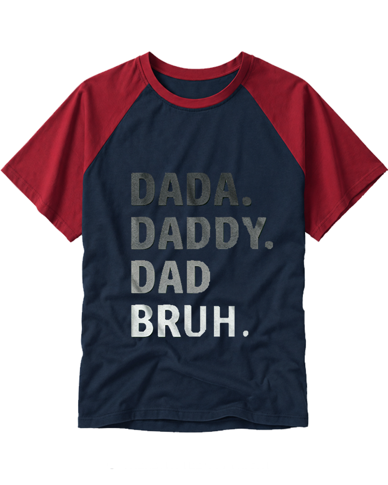 Dada Daddy Dad Bruh 1970s Raglan Baseball T-Shirt image 6