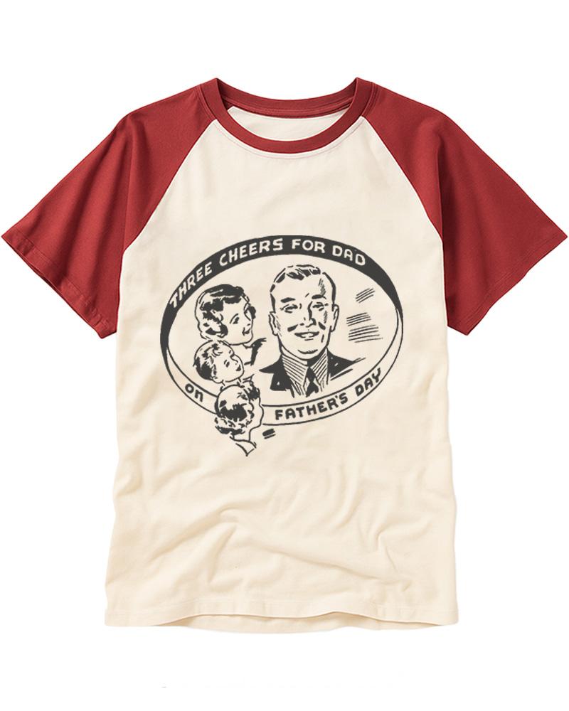 Three Cheers For Dad 1950s Raglan Baseball T-Shirt image 6