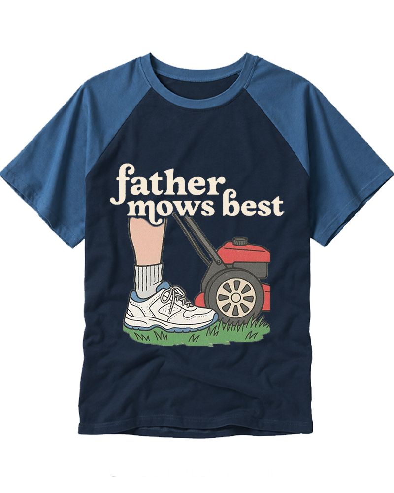 Father Mows Best 1950s Raglan Baseball T-Shirt image 6