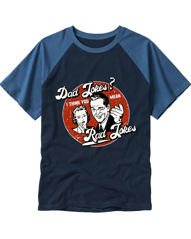 You Mean Rad Jokes 1950s Raglan Baseball T-Shirt image 6