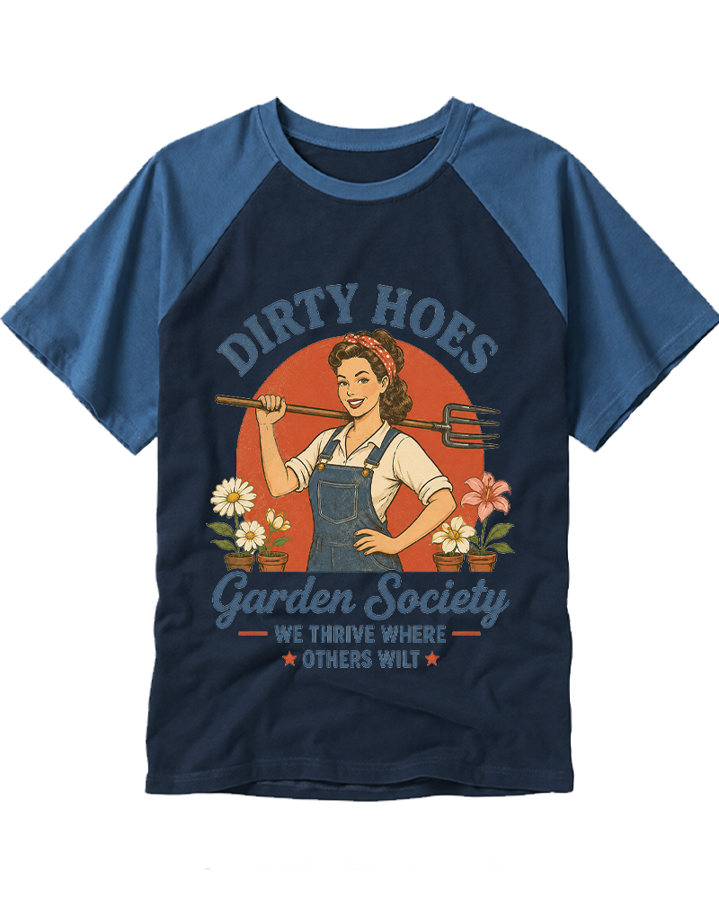 Dirty Hoes Garden Society 1950s Raglan Baseball T-Shirt image 6