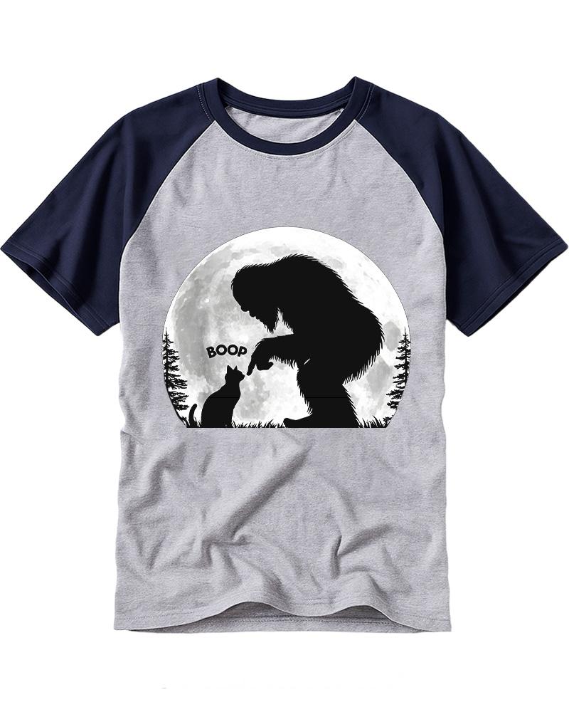 Hand Boop Nose Bigfoot 1970s Raglan Baseball T-Shirt image 6