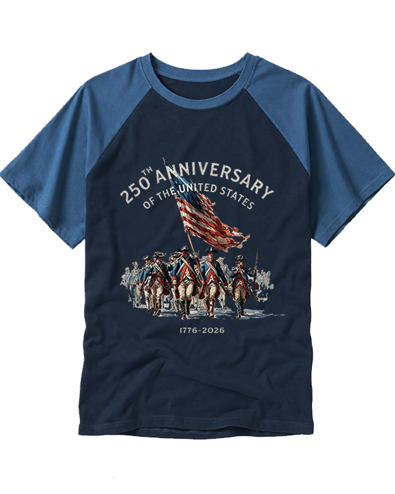 America 250th Anniversary Revolutionary War Soldiers 1776 Raglan Baseball T-Shirt image 6