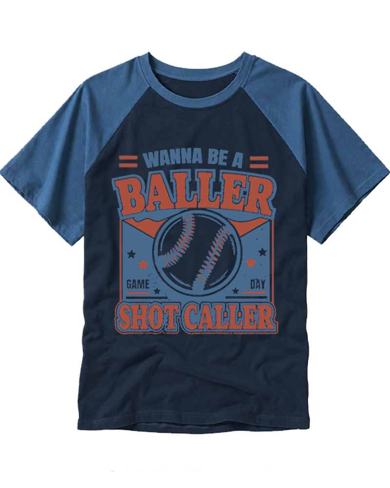 Wanna Be A Baller Shot Caller 1990s Raglan Baseball T-Shirt image 6