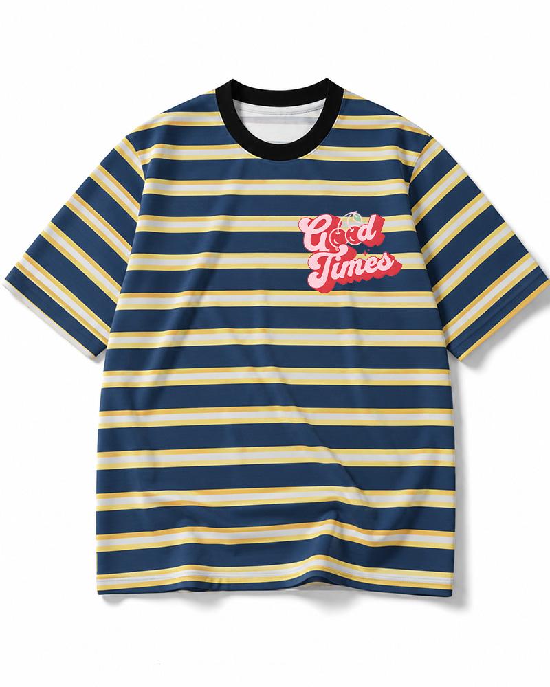 Good Times 1970s Eco Oversized Striped Ringer T-Shirt image 6