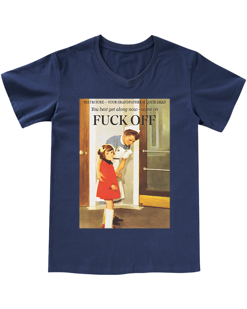 1950s Dark Humor Graphic V-neck T-Shirt image 6