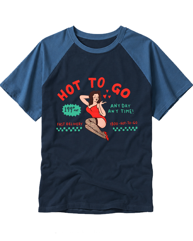 Hot To Go 1950s Raglan Baseball T-Shirt image 6