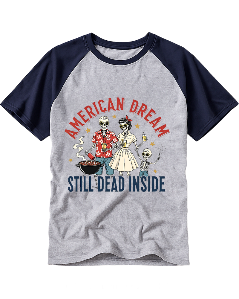 American Dream Still Dead Inside 1950s Raglan Baseball T-Shirt image 6