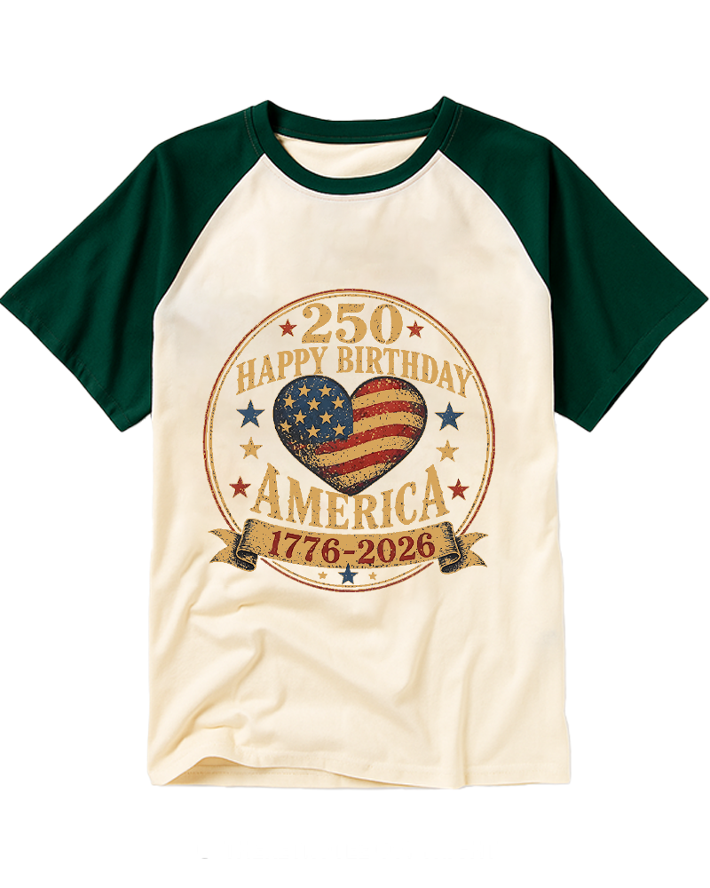 USA 250th Anniversary Hearts Raglan Baseball T-Shirt image 6