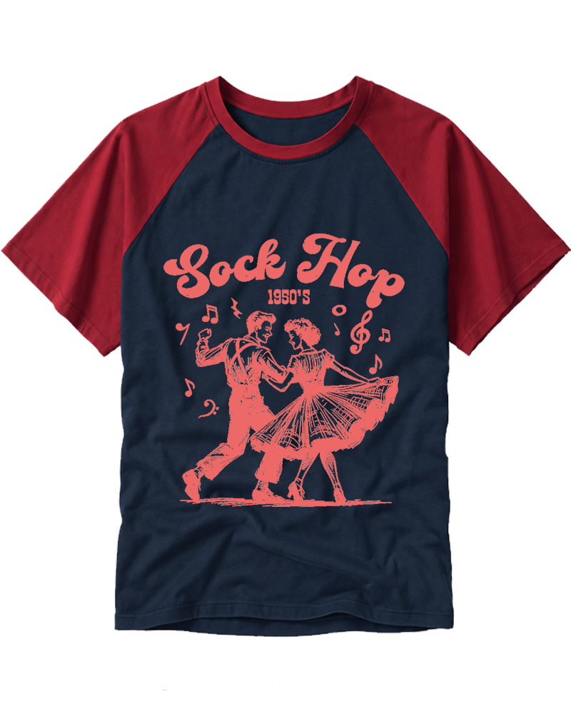Sock Hop 1950s Raglan Baseball T-Shirt image 6