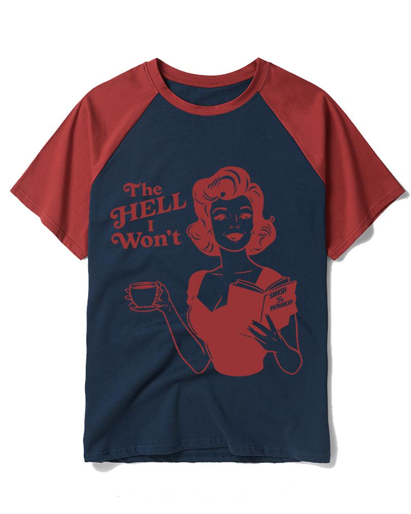 The HELL I Won't 1950s Raglan Baseball T-Shirt image 6
