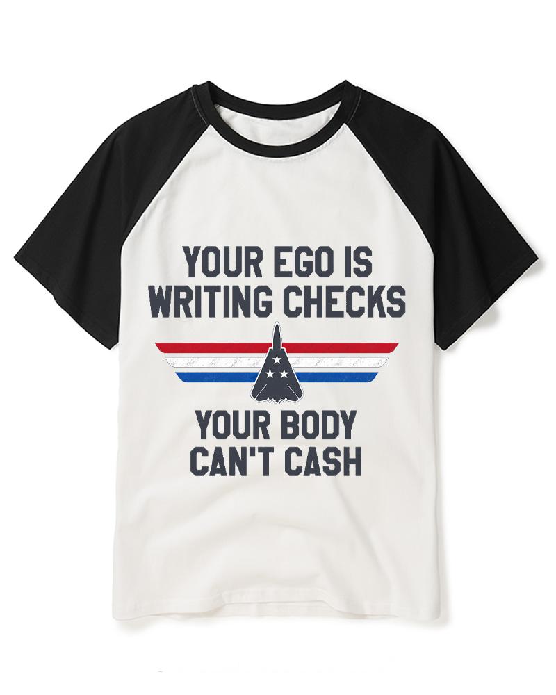 Ego Checks Movie Quote 1980s Raglan Baseball T-Shirt image 6