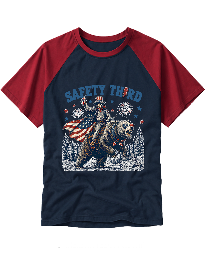 Safety Third 1950s Raglan Baseball T-Shirt image 6