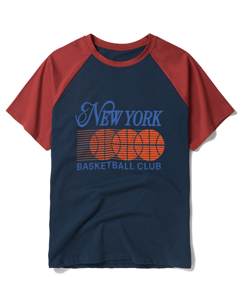 1990s New York Basketball Graphic Raglan Baseball T-Shirt image 6