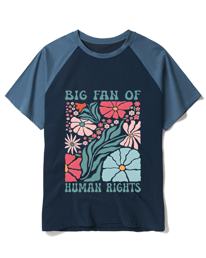 Big Fan Of Human Rights 1970s Raglan Baseball T-Shirt image 6