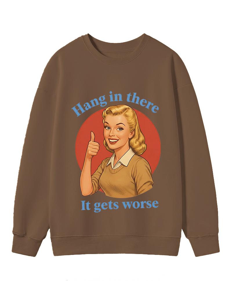 Funny Motivation 1950s Cotton Sweatshirt image 6