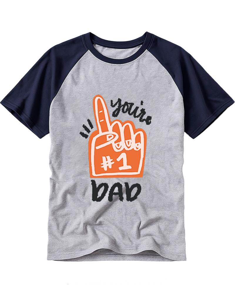 You're #1 Dad 1990s Raglan Baseball T-Shirt image 6