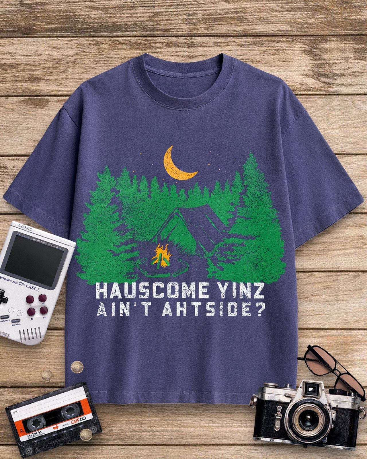 Hauscome Yinz Ain't Ahtside 1970s Cotton T-Shirt image 4