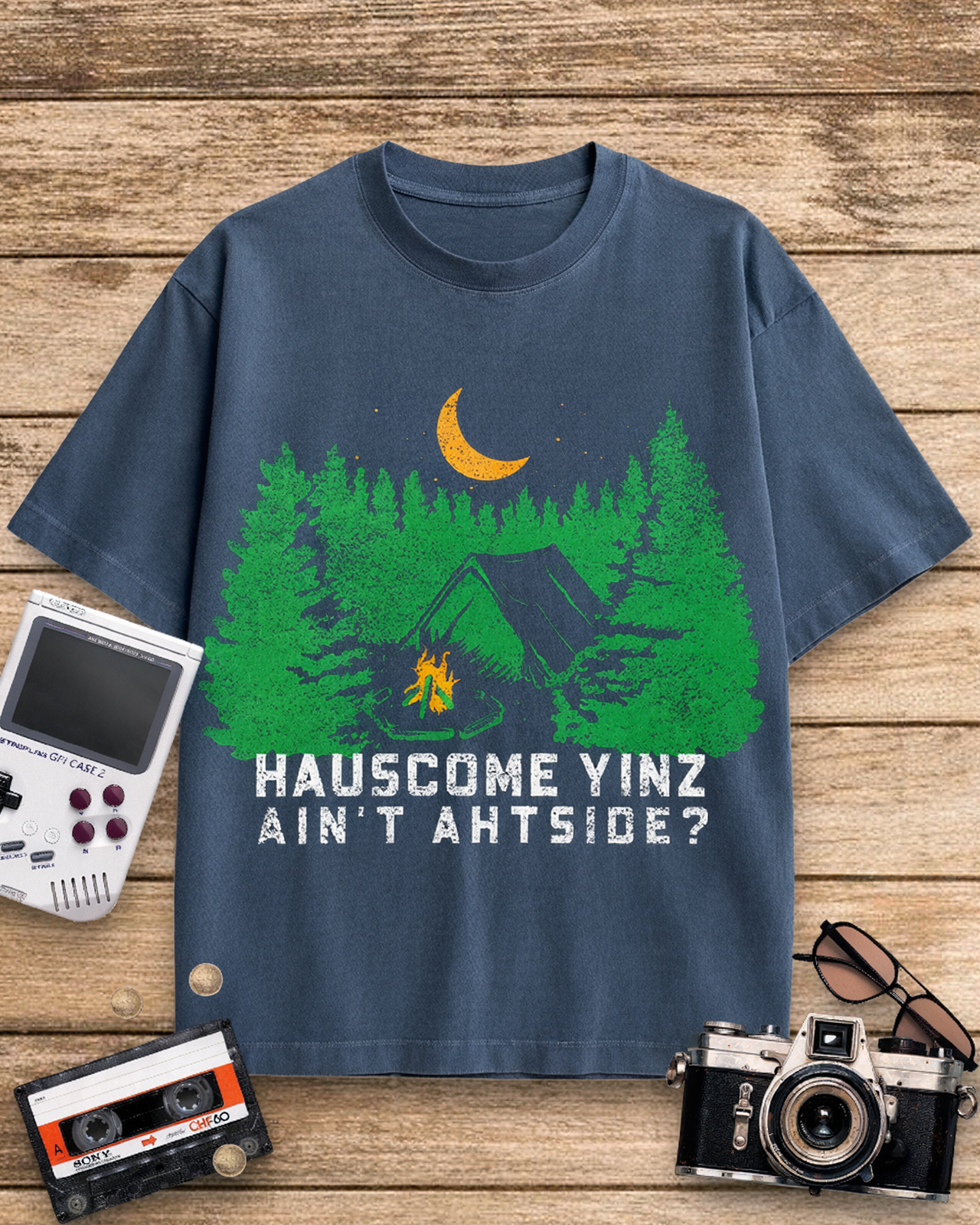 Hauscome Yinz Ain't Ahtside 1970s Cotton T-Shirt image 5